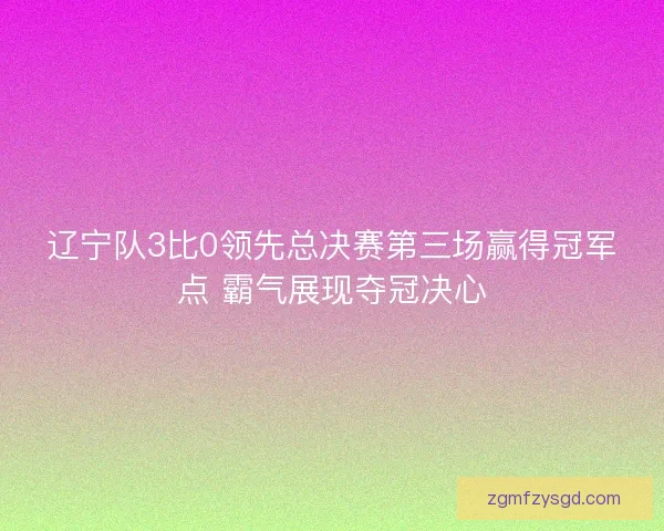 辽宁队3比0领先总决赛第三场赢得冠军点 霸气展现夺冠决心 辽宁队3比0领先总决赛第三场赢得冠军点 霸气展现夺冠决心