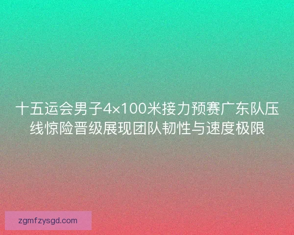 十五运会男子4×100米接力预赛广东队压线惊险晋级展现团队韧性与速度极限