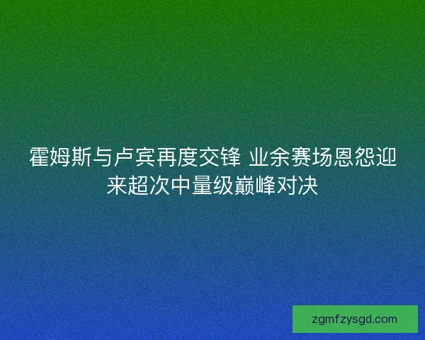 霍姆斯与卢宾再度交锋 业余赛场恩怨迎来超次中量级巅峰对决 霍姆斯与卢宾再度交锋 业余赛场恩怨迎来超次中量级巅峰对决